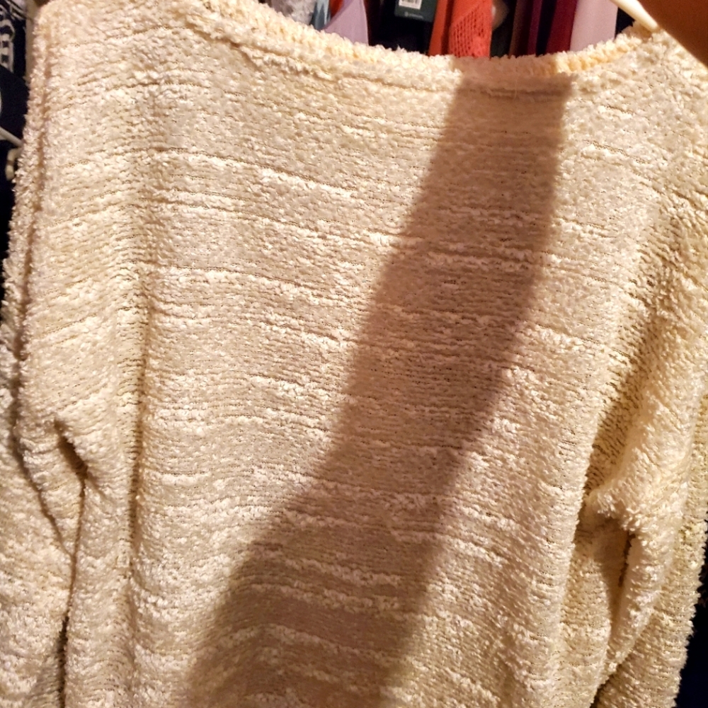 White fuzzy fall/Christmas sweater NEVER WORN NO TAGS ATTACHED BRAND NEW
